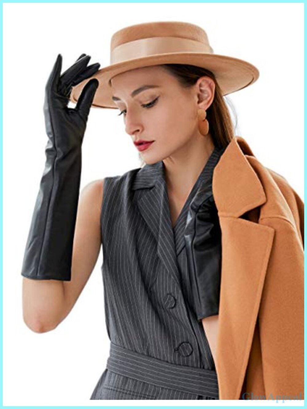 Elegant Winter Long Leather Gloves for Women Full Touchscreen Warm Lined